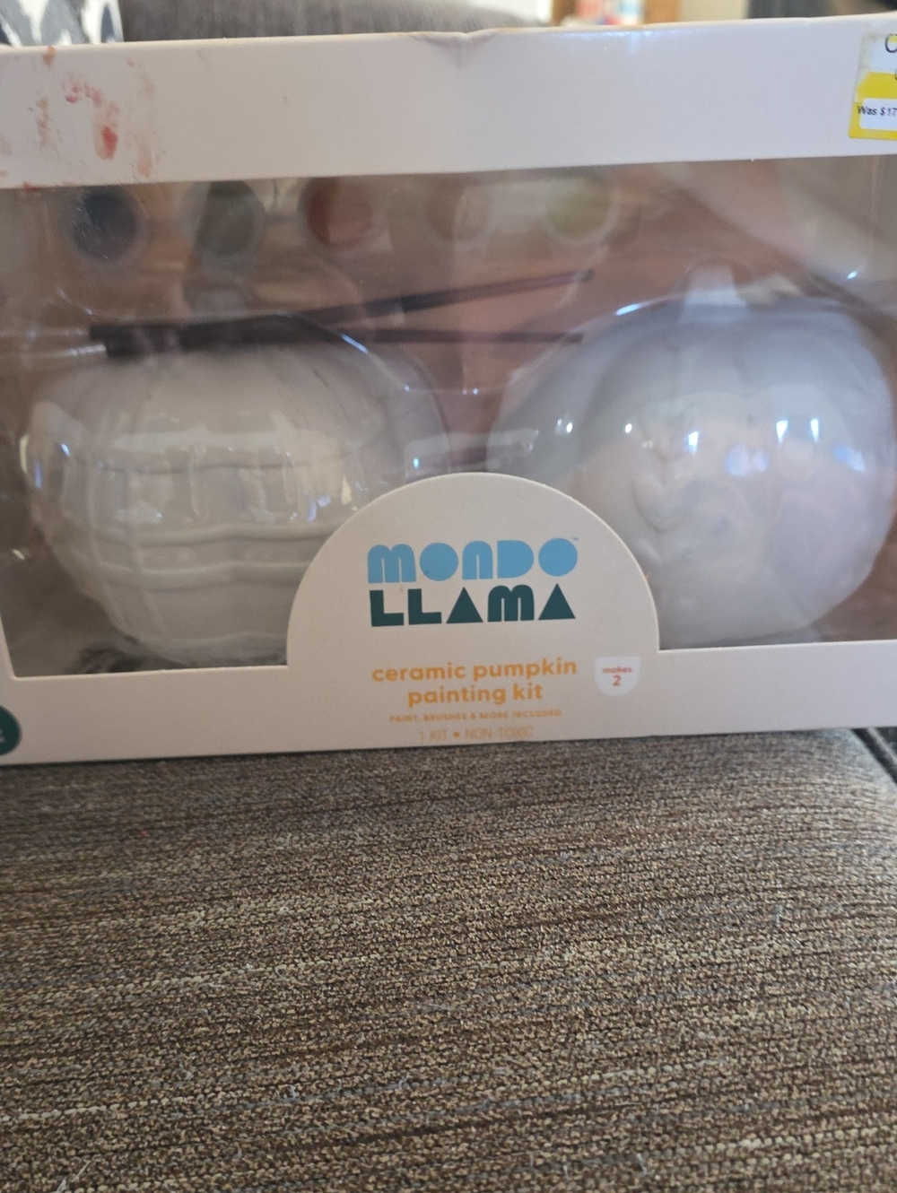 Mondo Llama Ceramic Pumpkin Painting Kit - White